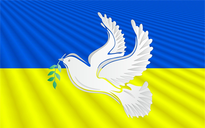 Flagge Ukraine Friedenstaube
