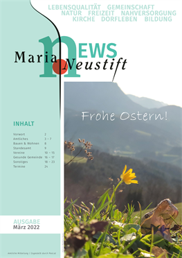 Deckblatt Maria Neustift News 1/2022